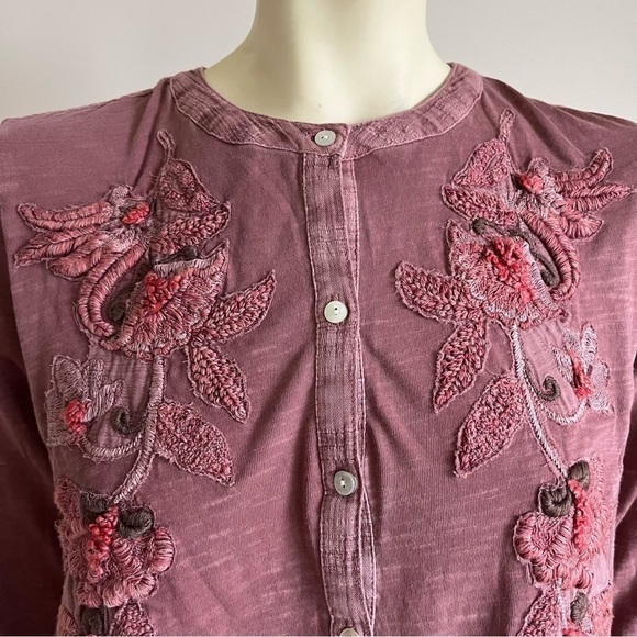 NWT Soft Surroundings Women’s L'Enchanté Floral Embroidered Blouse Rose PM - Picture 12 of 16